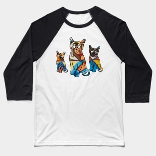 Funny cats with artwork Baseball T-Shirt